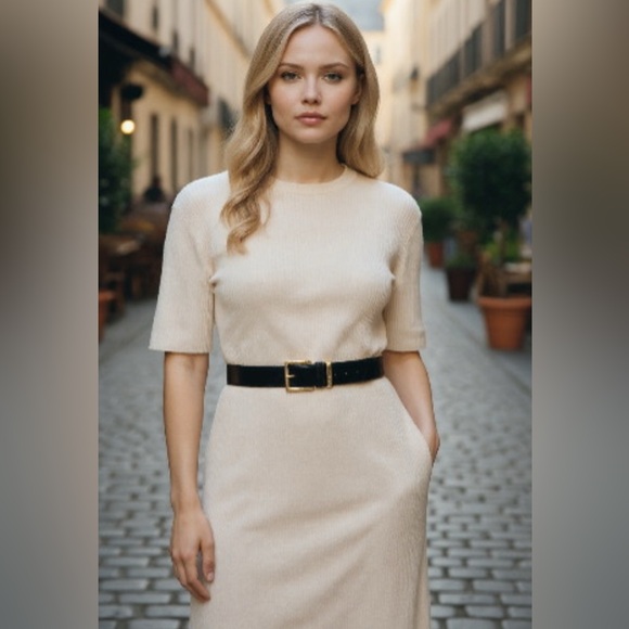 Michael Kors Black Belt with Gold Buckle Size Medium New - Picture 2 of 16